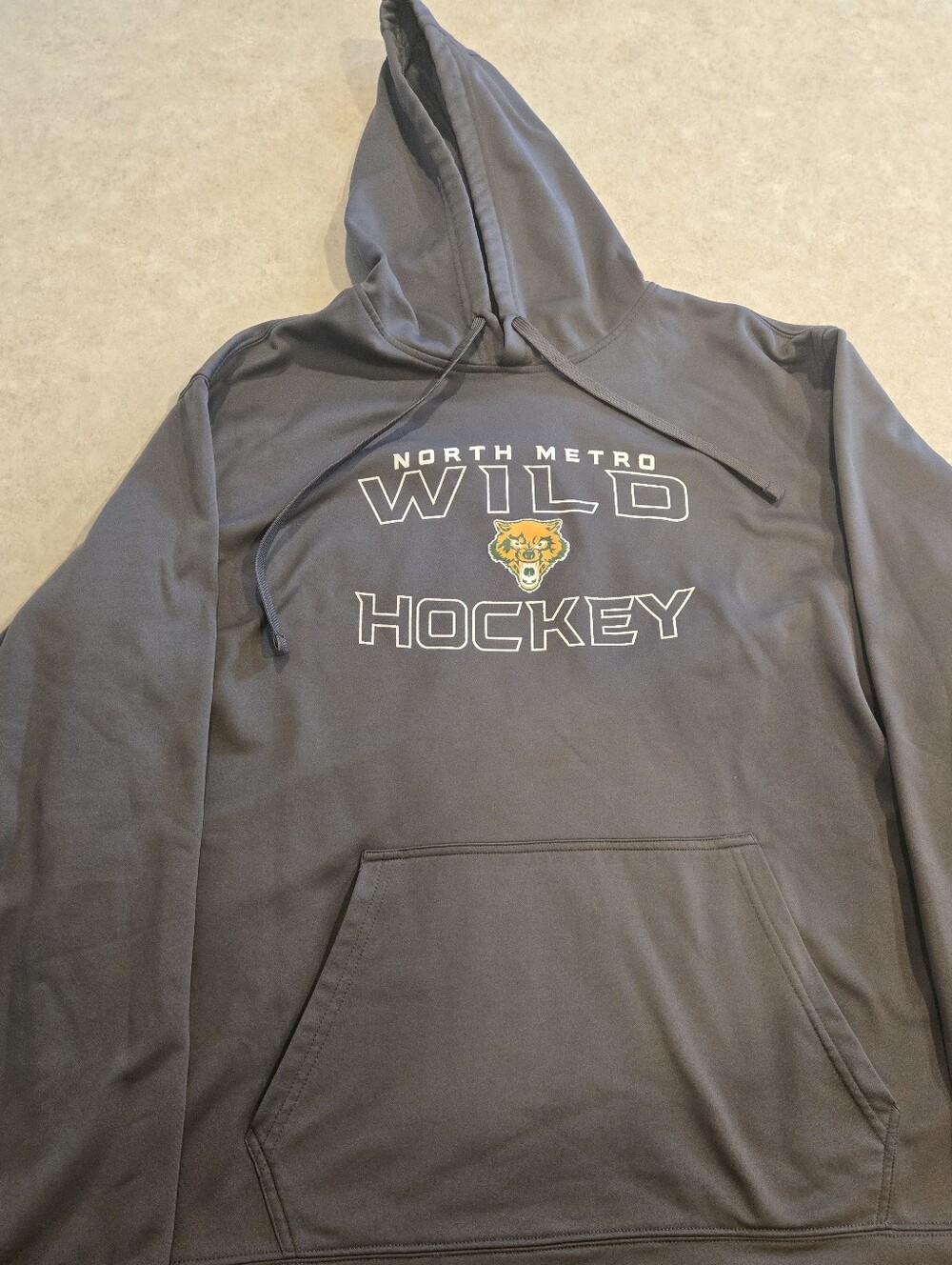 North Metro (MN) Wild AAA Hockey Men's Gray Pullover Hoodie XXL